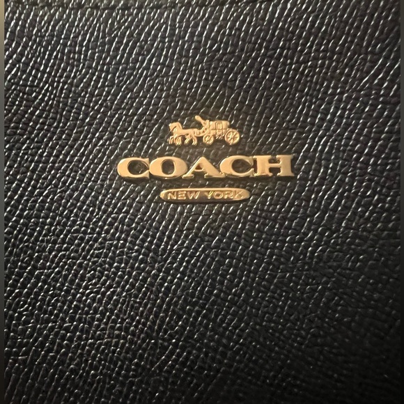 Coach Zip Top Black Leather Tote Bag - Picture 11 of 11